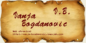 Vanja Bogdanović vizit kartica